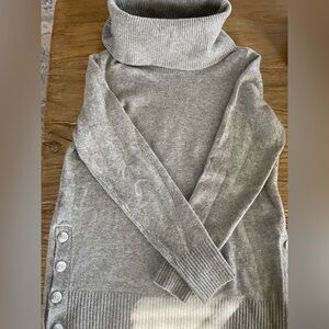 Loft Gray Women's wide neck turtleneck Sweater, Size M